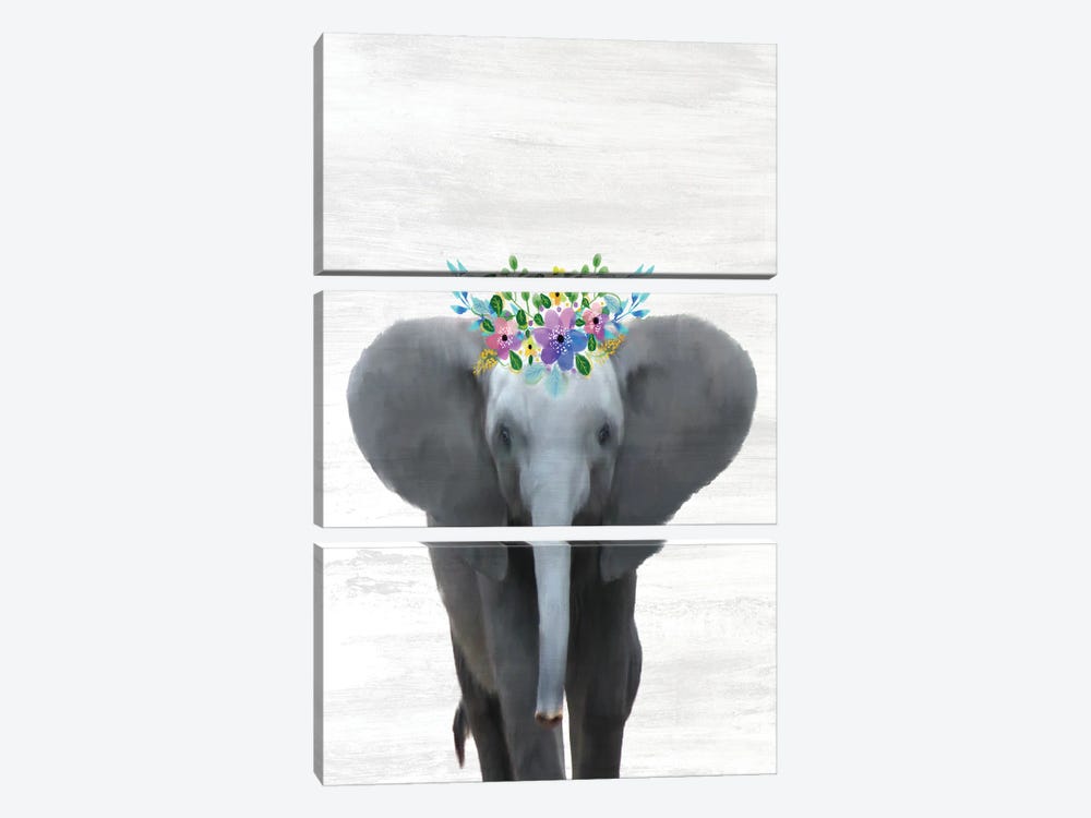 Baby Elephant by Kimberly Allen 3-piece Canvas Wall Art
