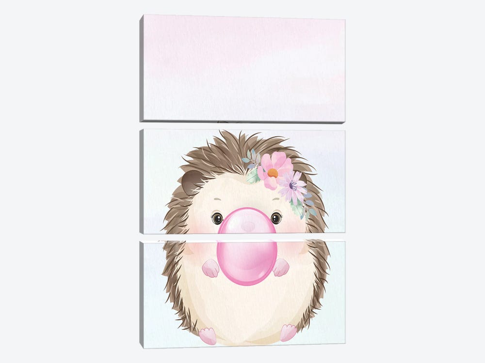 Bubblegum Hedgehog I by Kimberly Allen 3-piece Canvas Print