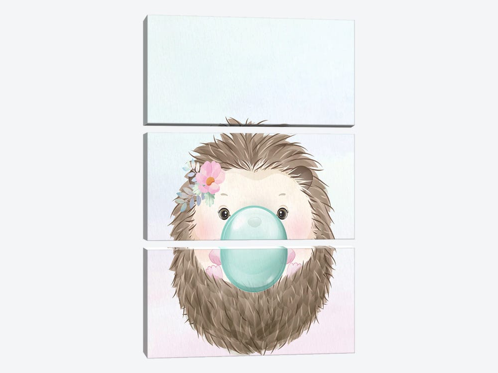 Bubblegum Hedgehog II by Kimberly Allen 3-piece Canvas Artwork