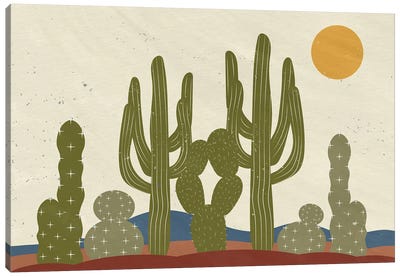 Cactus Walk Canvas Art Print - Desert Art