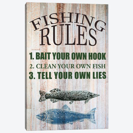 Fishing Rules Canvas Print #KAL1445} by Kimberly Allen Art Print