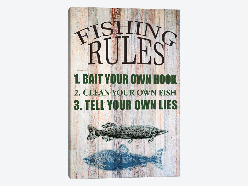 Fishing Rules by Kimberly Allen 1-piece Canvas Print