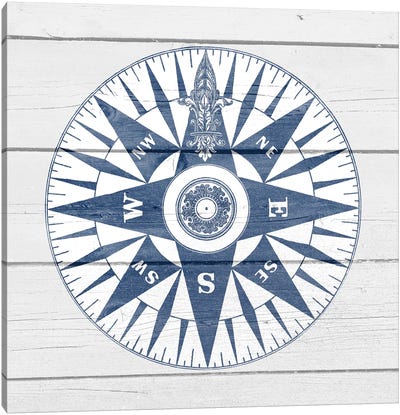 Wood Compass Canvas Art Print - Compasses