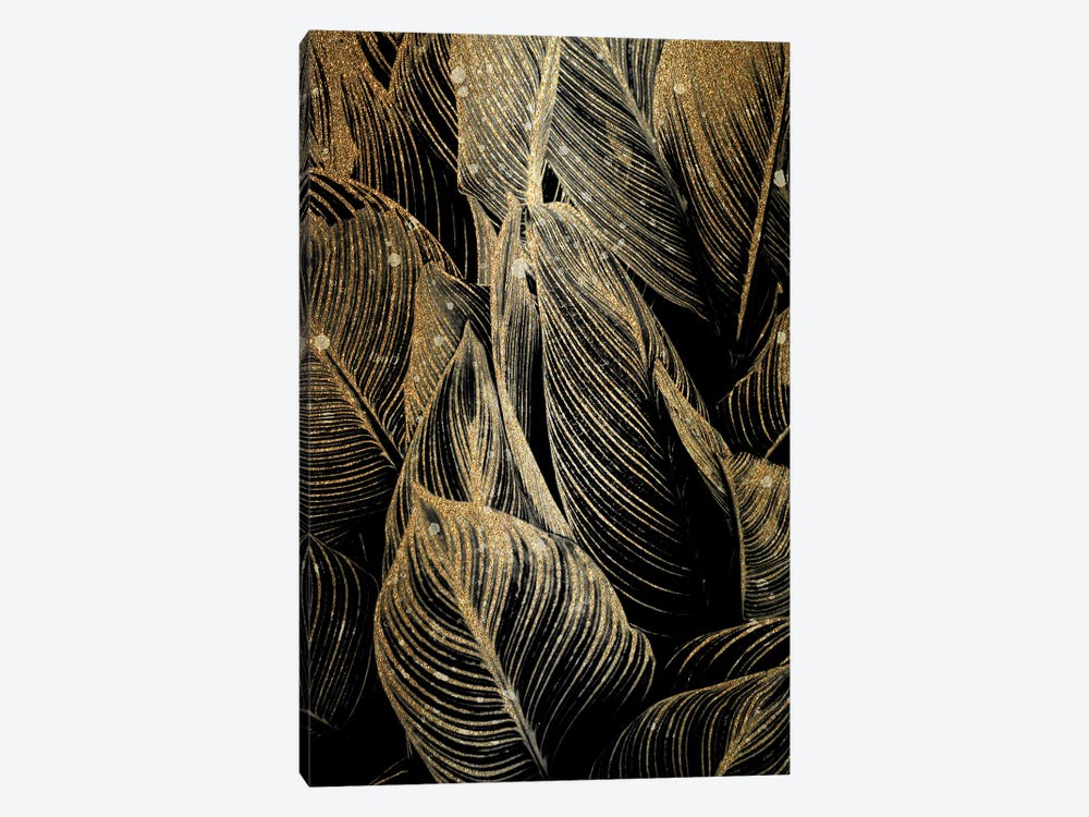 Midnight Palm Leaves In Gold I by Kimberly Allen 1-piece Art Print