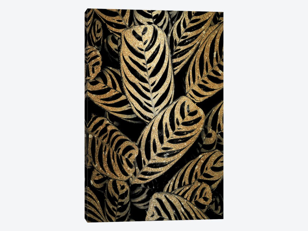 Midnight Palm Leaves In Gold II by Kimberly Allen 1-piece Canvas Art