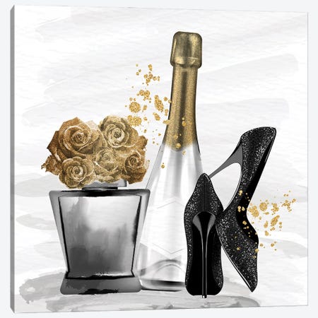 Champagne Glamour I Canvas Print #KAL1563} by Kimberly Allen Canvas Print