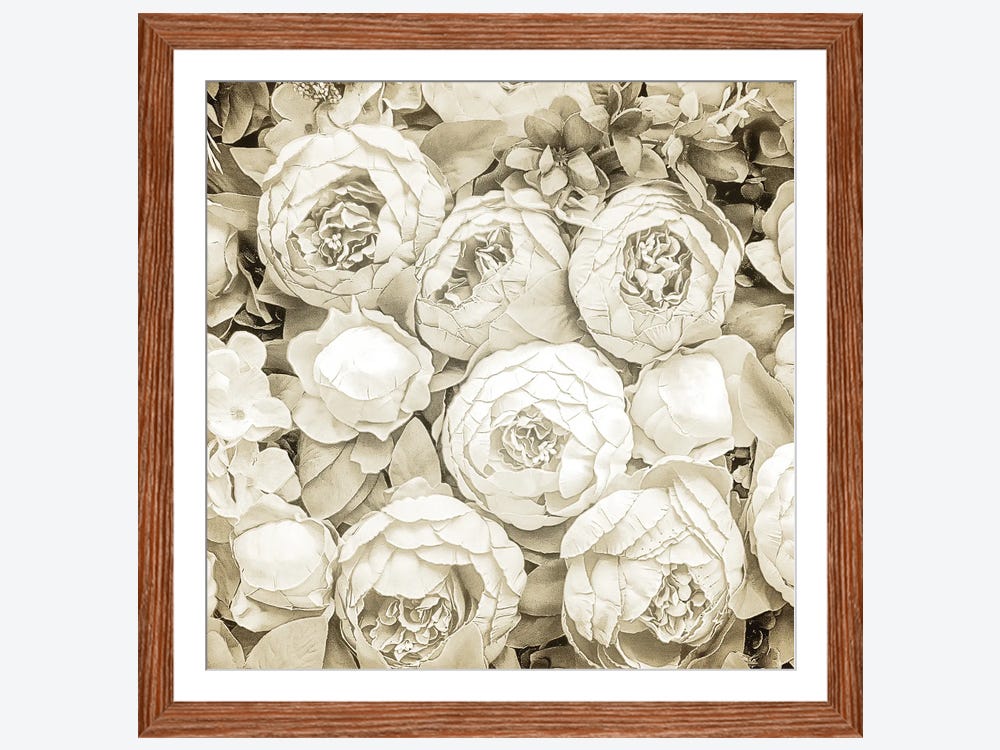 Framed Canvas Art - Dried Roses by Kimberly Allen ( Floral & Botanical > Flowers > Roses art) - 26x26 in