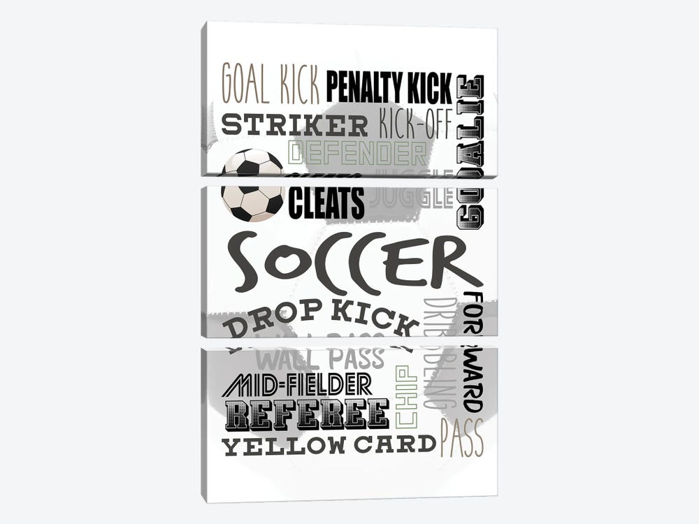 Goal Kick by Kimberly Allen 3-piece Canvas Art