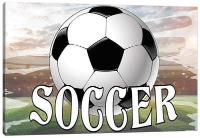 Soccer Field Canvas Art Print - Kids Sports Art