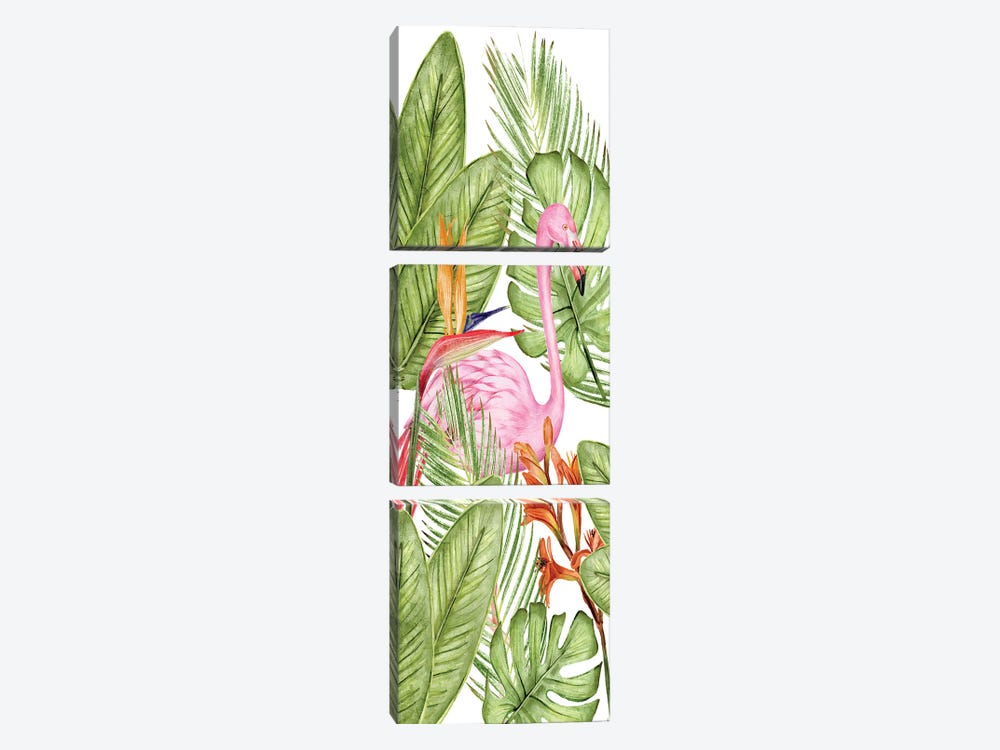 Flamingo Panel I by Kimberly Allen 3-piece Art Print