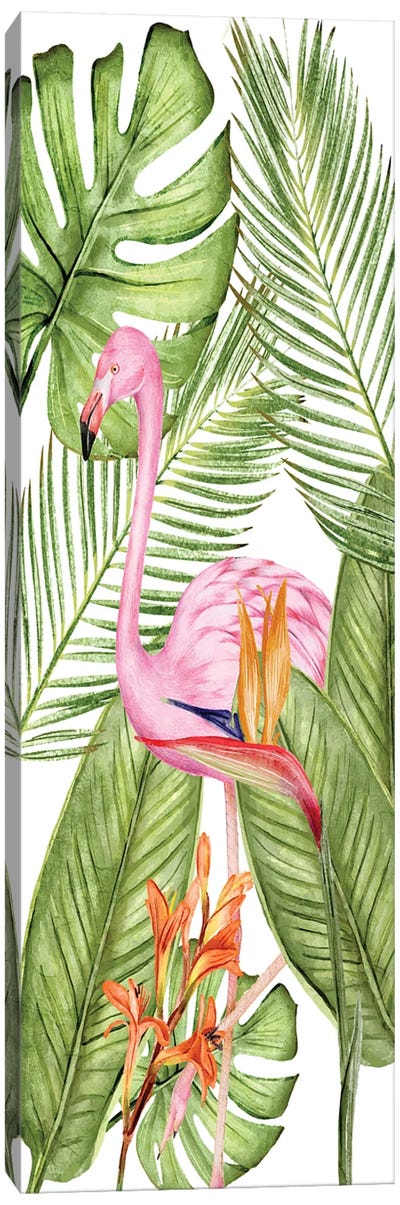 Flamingo Panel II Canvas Art Print - Celery