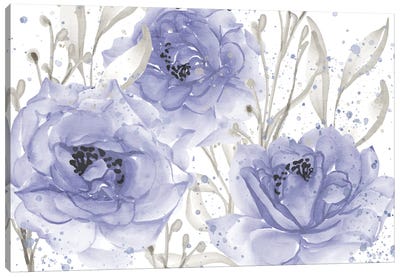 Very Peri Floral Canvas Art Print - Purple Art