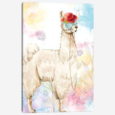 Top Hat Llama Canvas Print #KAL1663} by Kimberly Allen Canvas Artwork