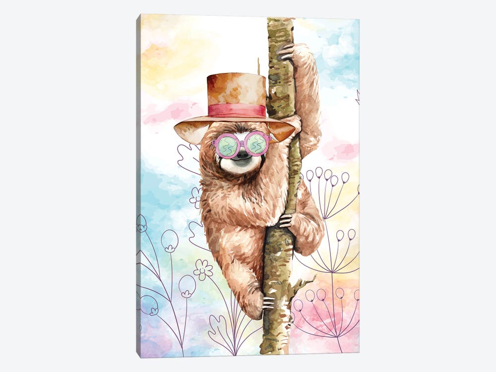 Top Hat Sloth by Kimberly Allen 1-piece Art Print