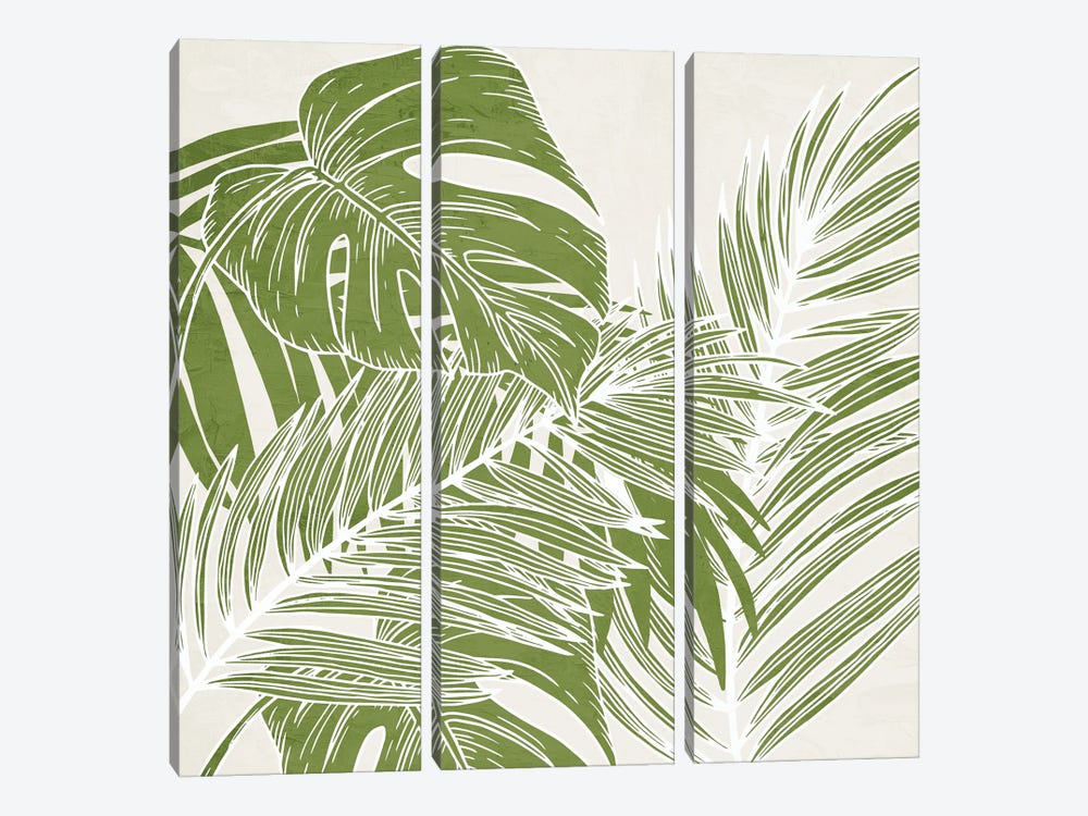 Overlapping Palms II by Kimberly Allen 3-piece Canvas Print