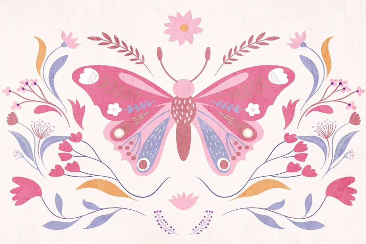 Folk Butterfly I by Kimberly Allen wall art
