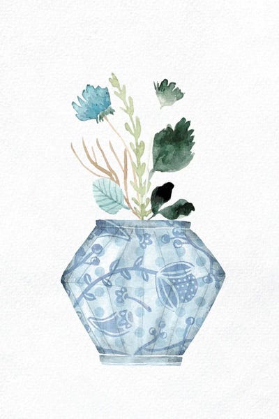 Minimalist Flowers: Spring Blue I by Kimberly Allen
