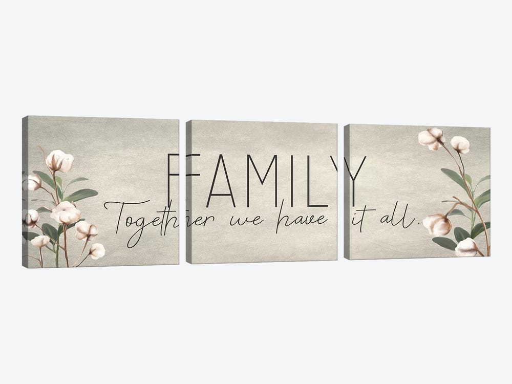 Family Together Cotton by Kimberly Allen 3-piece Canvas Art Print