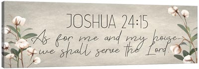 Joshua 24:15 Cotton Canvas Art Print - 3-Piece Panoramic Art