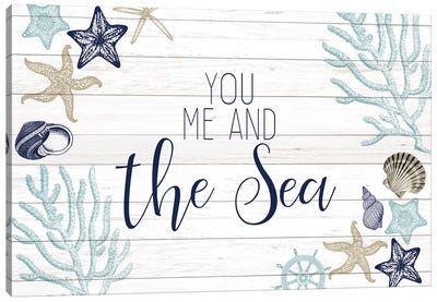 You Me and the Sea Canvas Art Print - Sea Shell Art