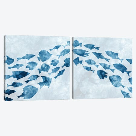 School of Fish Diptych Canvas Print Set #KAL2HSET004} by Kimberly Allen Canvas Art