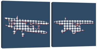 Up Diptych Canvas Art Print - Gingham