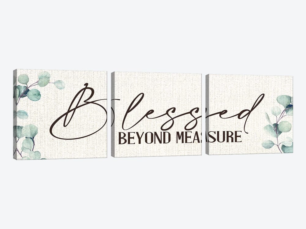 Blessed Beyond Measure by Kimberly Allen 3-piece Canvas Print
