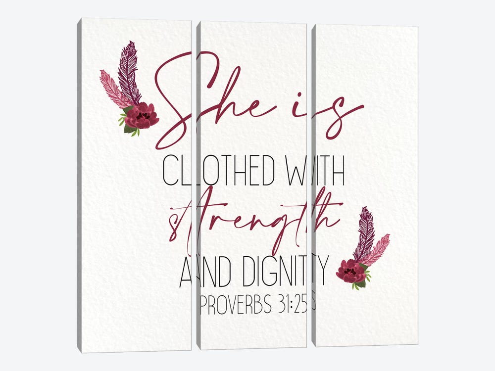 She Is Clothed by Kimberly Allen 3-piece Canvas Wall Art