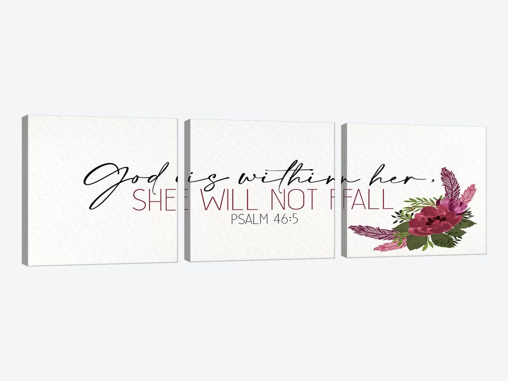 She Will Not Fall 3-piece Canvas Print