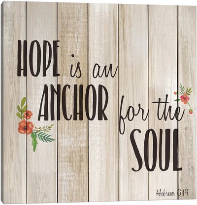 Hope is an Anchor Canvas Art Print - Bible Verse Art