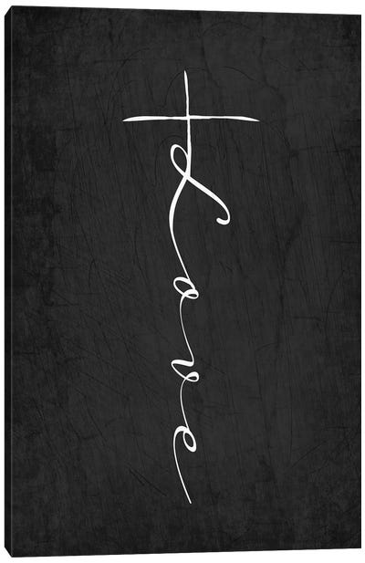 Love Cross Canvas Art Print - Love Typography