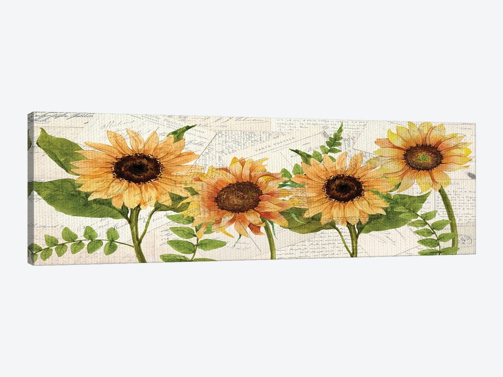 Sunflower Letters by Kimberly Allen 1-piece Canvas Artwork