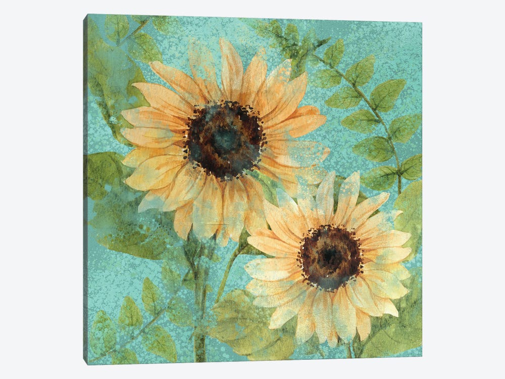 Sunflower Teal by Kimberly Allen 1-piece Canvas Wall Art