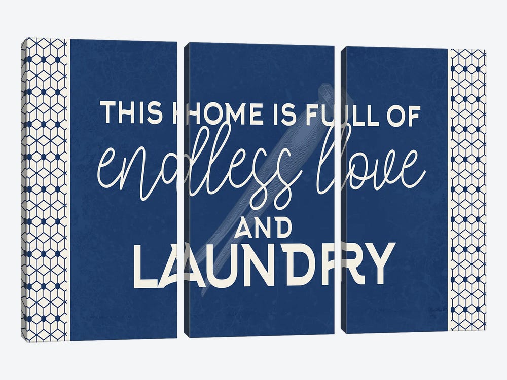 Endless Love and Laundry by Kimberly Allen 3-piece Canvas Artwork