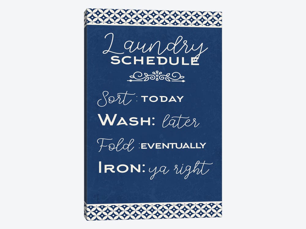 Laundry Schedule by Kimberly Allen 1-piece Canvas Wall Art