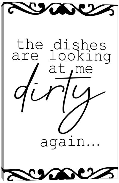 The Dishes Canvas Art Print - Crude Humor Art
