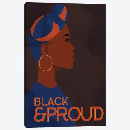 Black and Proud Woman Canvas Print #KAL756} by Kimberly Allen Canvas Art Print