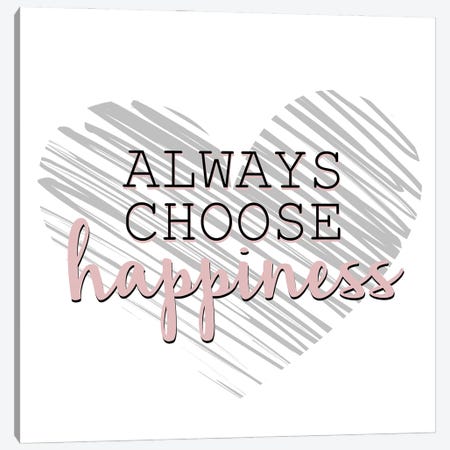 Choose Happiness Canvas Print #KAL768} by Kimberly Allen Canvas Art Print