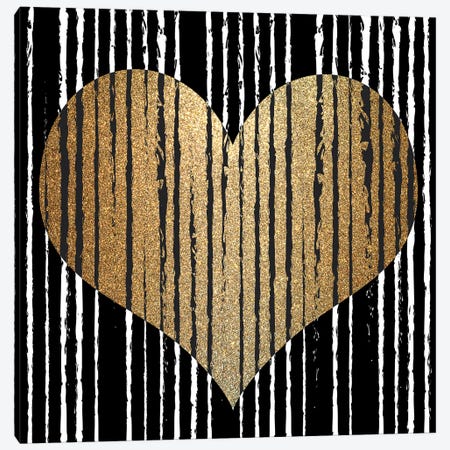 Heart Stripes Canvas Print #KAL802} by Kimberly Allen Canvas Art