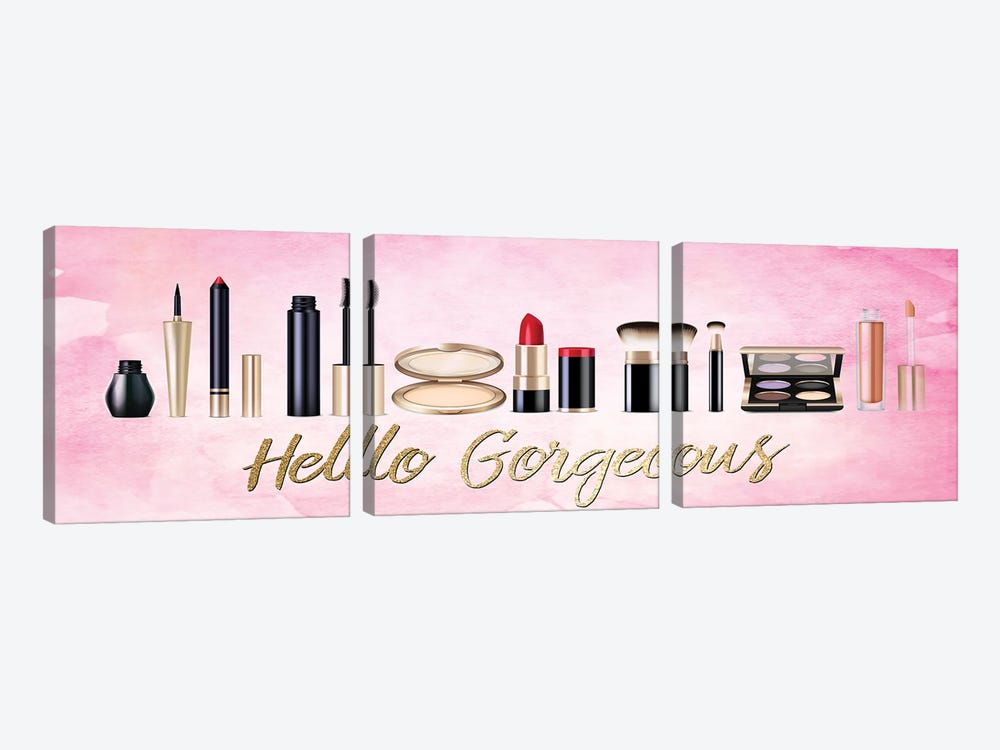 Hello Gorgeous Makeup V2 by Kimberly Allen 3-piece Canvas Wall Art