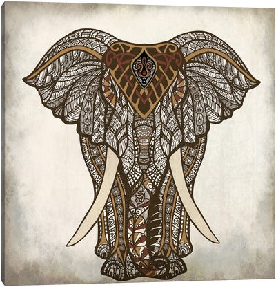 Mandala Elephant Canvas Art Print - Elephant Art
