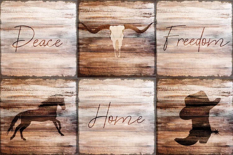 Peace Home Freedom by Kimberly Allen wall art