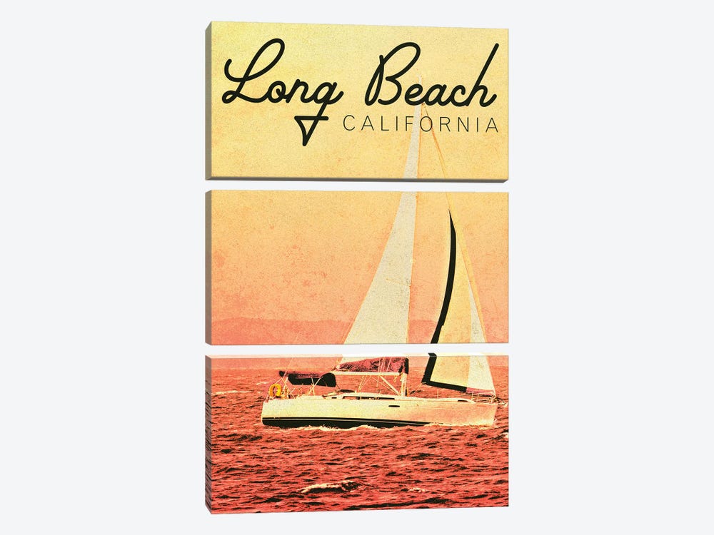 Long Beach, California by Kathy Mansfield 3-piece Canvas Print