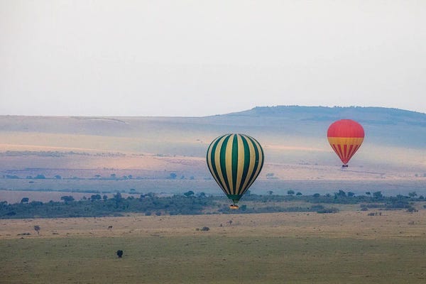 Kenya: Hot Air Balloons Over Kenya I by Kathy Mansfield