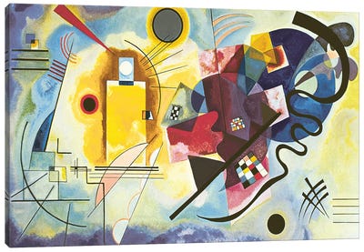 Gelb - Rot - Blau (Yellow-Red-Blue), 1925 Canvas Art Print - Best Selling Abstracts
