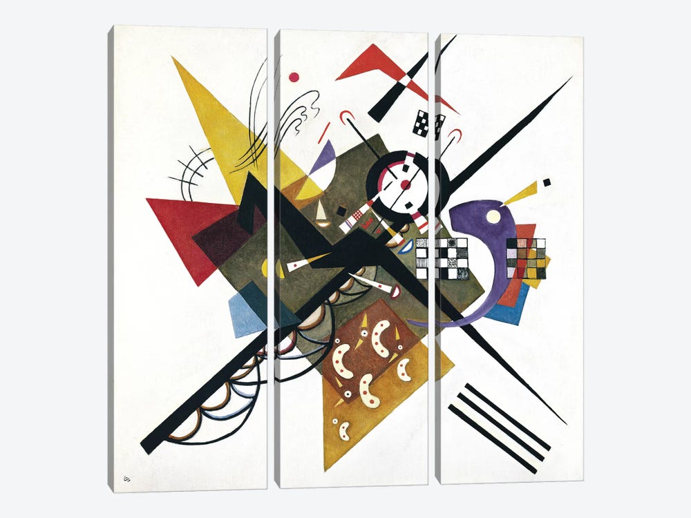 On White II, 1923 by Wassily Kandinsky 3-piece Canvas Print
