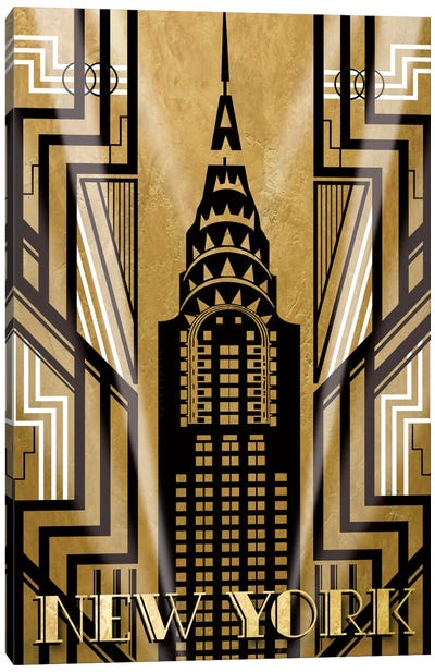 NY Deco Canvas Art Print - Building & Skyscraper Art