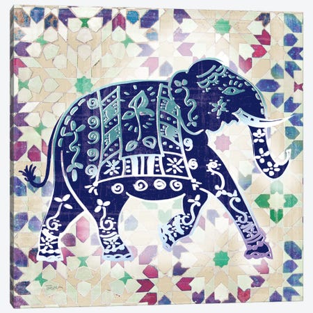 Painted Elephant I Canvas Print #KAT15} by Katrina Craven Canvas Art Print