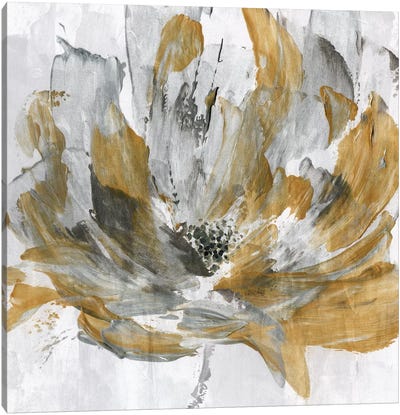 Golden Flower Power Canvas Art Print - Katrina Craven