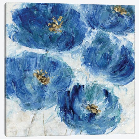 Blue Floral Fleck Canvas Print #KAT49} by Katrina Craven Canvas Print